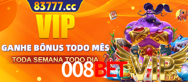 Banner promocional do 008bet oferecendo 100% de recompensas adicionais contínuas para quem fizer o login diário (Daily sign-in), com um mascote de coelho.