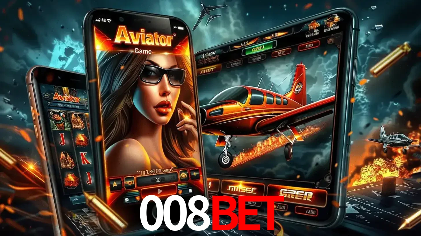 O popular jogo de apostas Aviator exibido em vários celulares e tablets, mostrando a interface emocionante e a ação de voo disponíveis para jogar agora no 008bet.