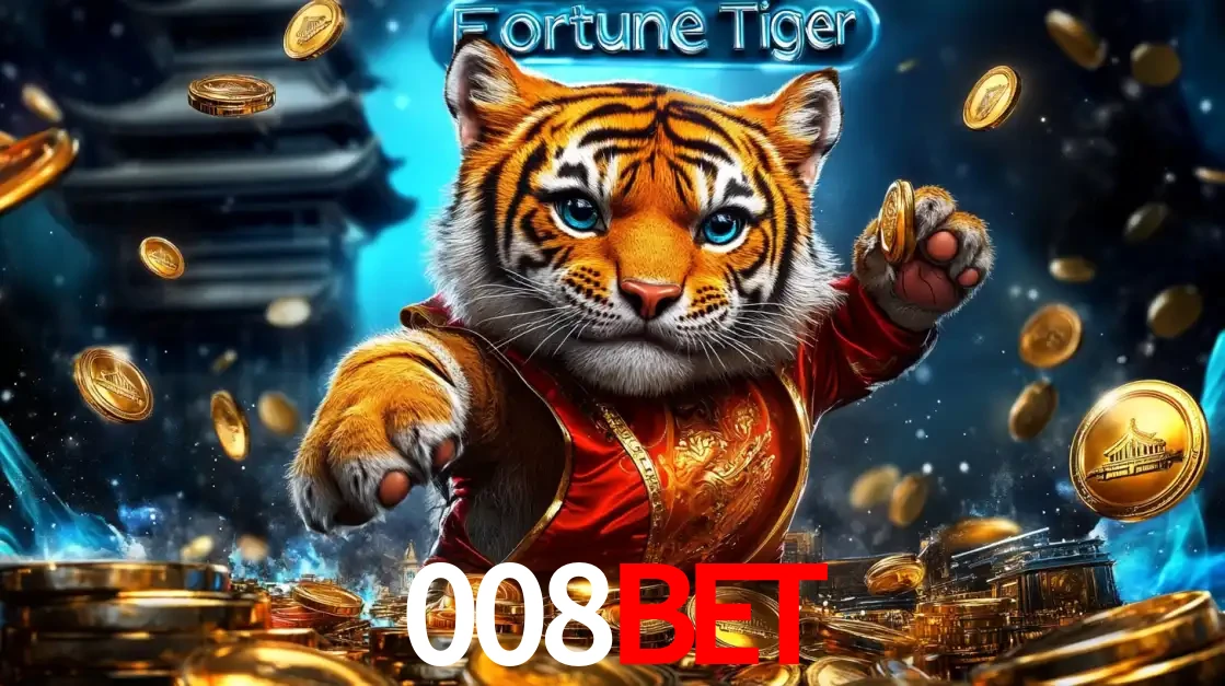 Imagem promocional do jogo de slot Fortune Tiger, com um tigre majestoso em traje tradicional cercado por uma fortuna em moedas de ouro, disponível agora no cassino 008bet.